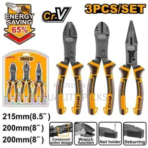Ingco 3pcs Compound Action Pliers Insulated Set.