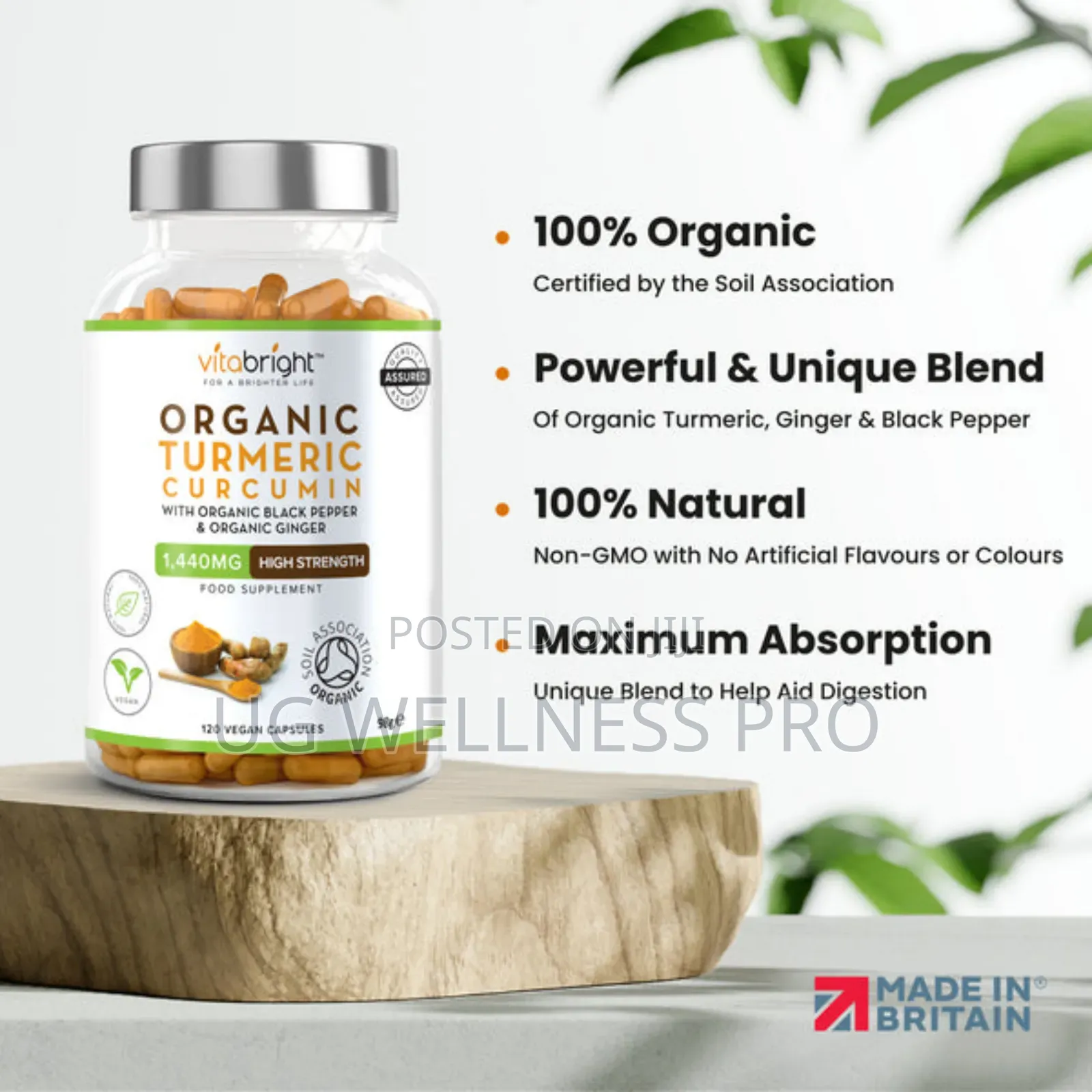 Vitabright Turmeric Curcumin Tablets 2 Month Supply