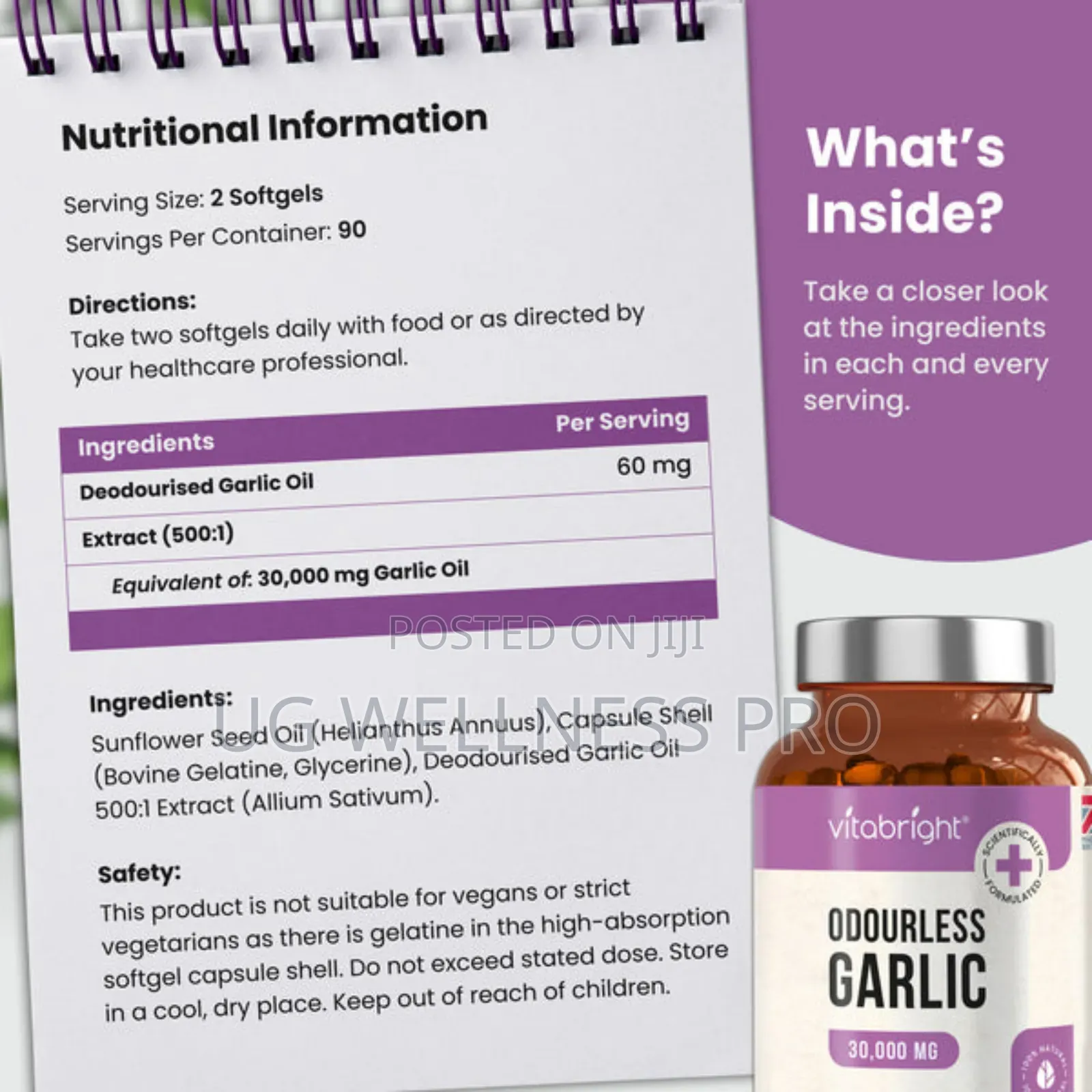 Vitabright Odourless Garlic Tablets 3 Month Supply