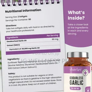Vitabright Odourless Garlic Tablets 3 Month Supply