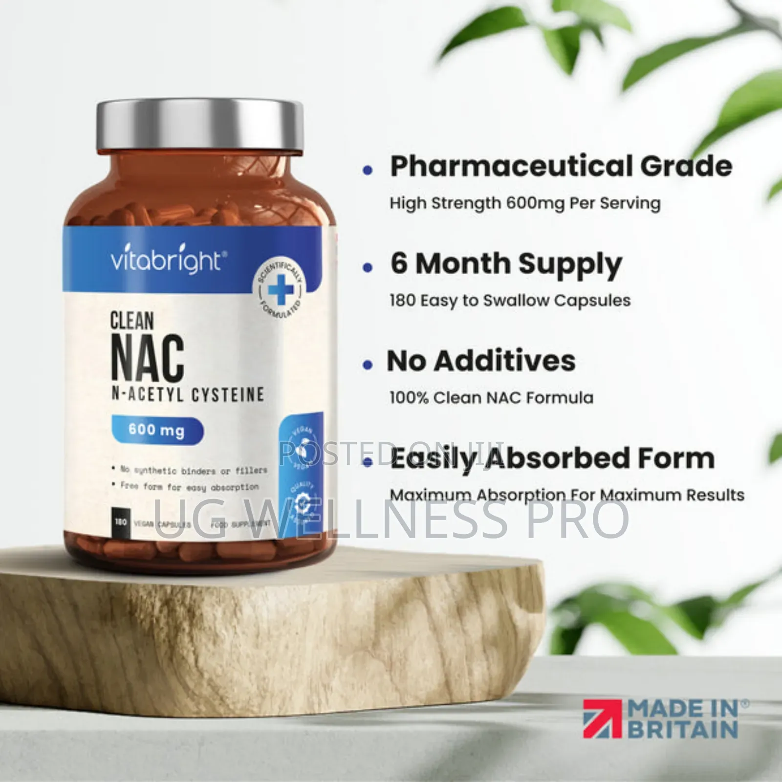 Vitabright Nac N Acetyl Cysteine 6 Month Supply