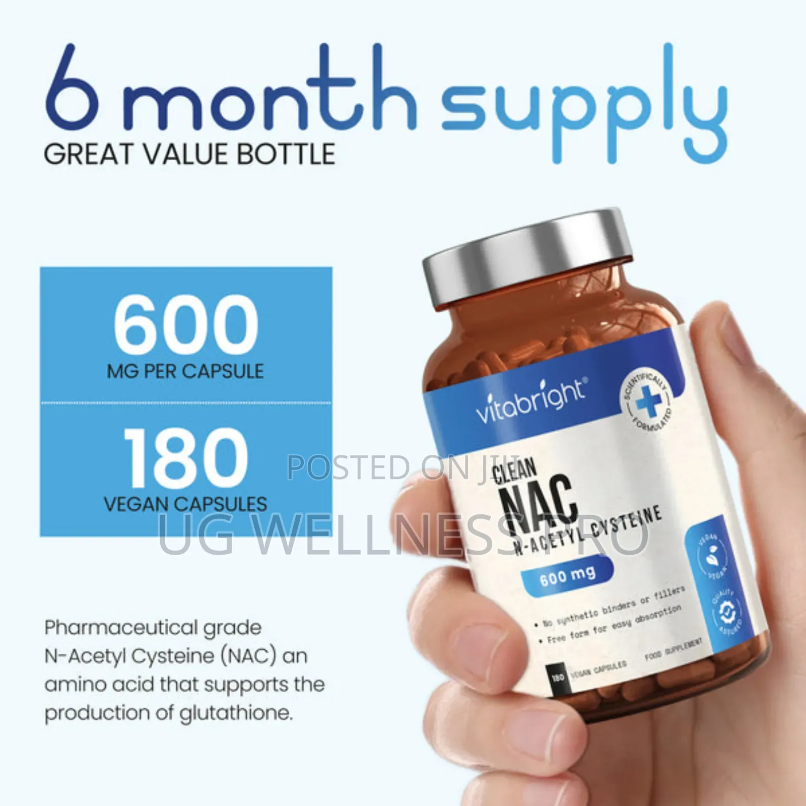 Vitabright Nac N Acetyl Cysteine 6 Month Supply