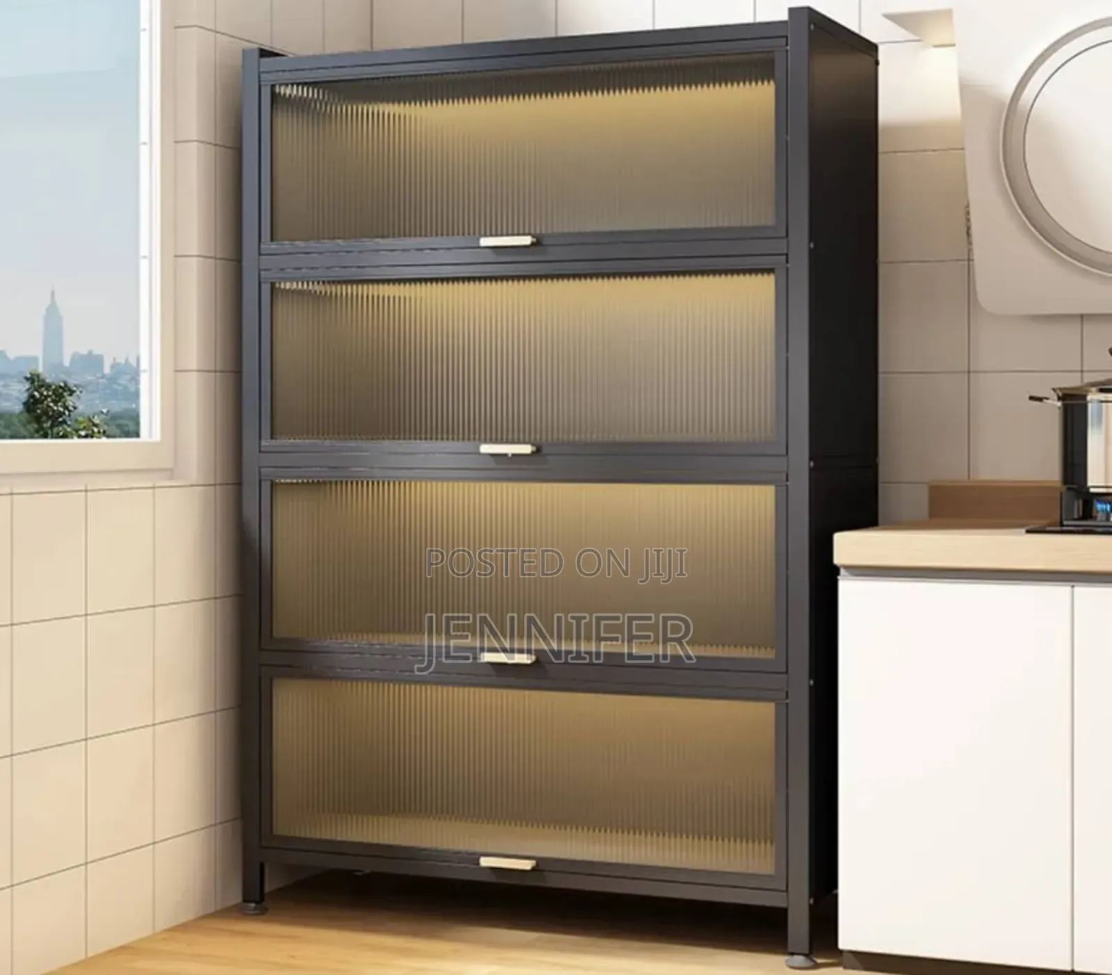 5-Tier Kitchen Storage Cabinet With Flip Doors