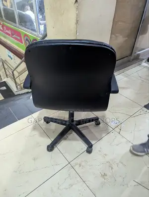 Leather Refurbished Short Back Chair, Adjustable