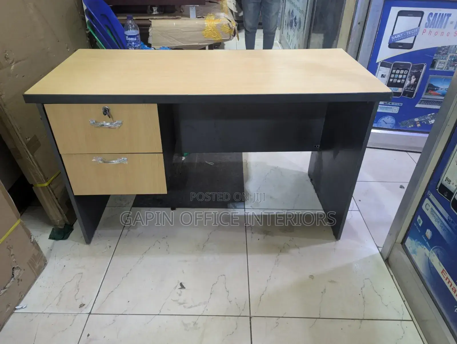Second Hand Office Desk for Office and Home Study With 2 Fixed Drawers
