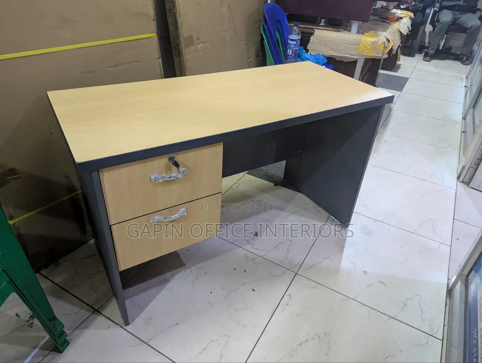 Second Hand Office Desk for Office and Home Study With 2 Fixed Drawers