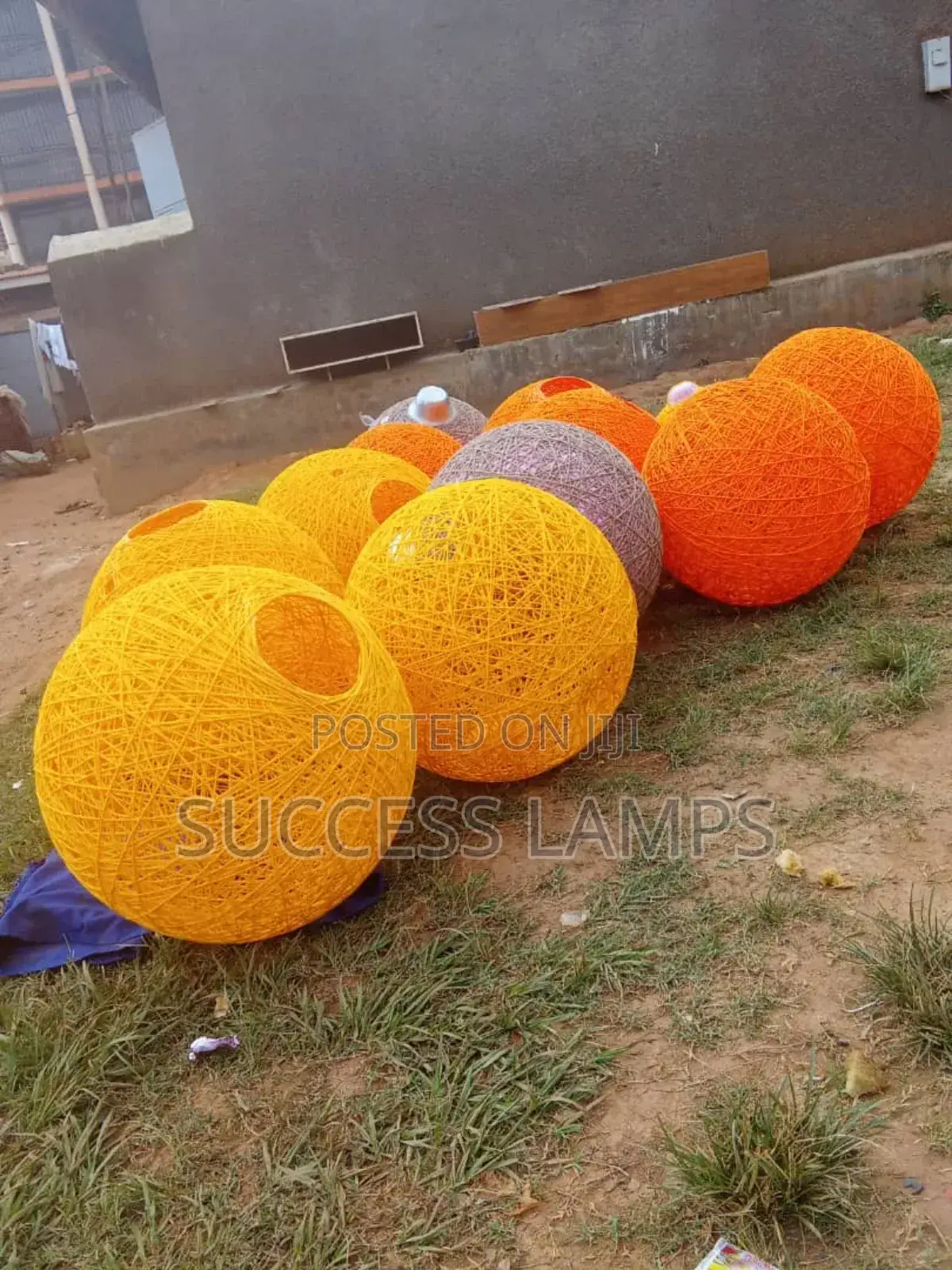 Yarn Lamp Shades.