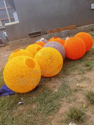 Yarn Lamp Shades.