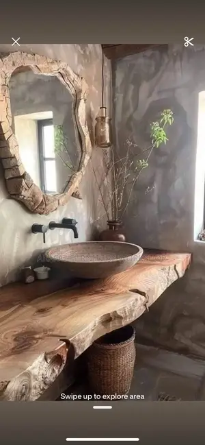 Solid Rustic Wood Bathroom Concepts