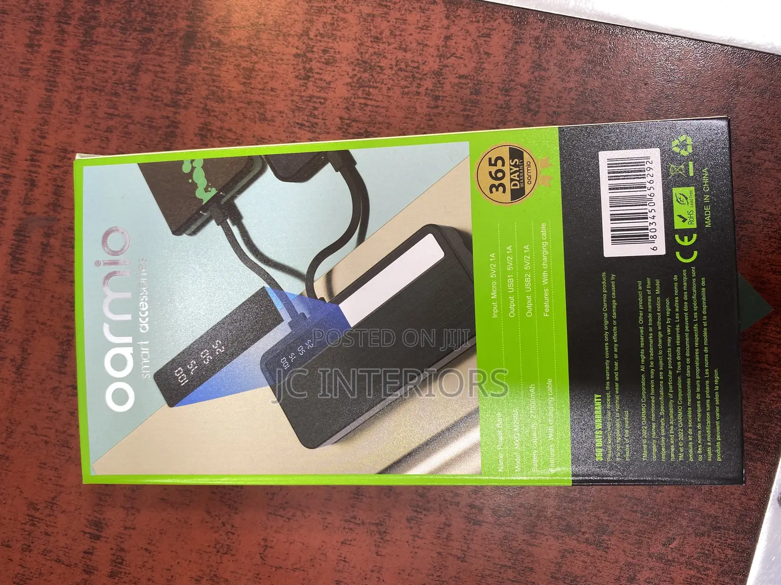 Oarmio Power Bank With Charging Cable