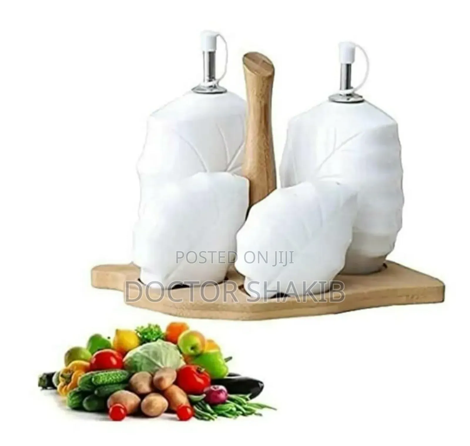 Unique Ceramic Bamboo White Kitchen Seal Seasoning Jar Set