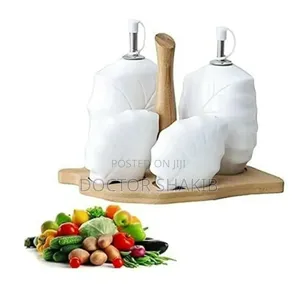 Unique Ceramic Bamboo White Kitchen Seal Seasoning Jar Set