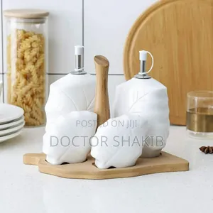 Unique Ceramic Bamboo White Kitchen Seal Seasoning Jar Set