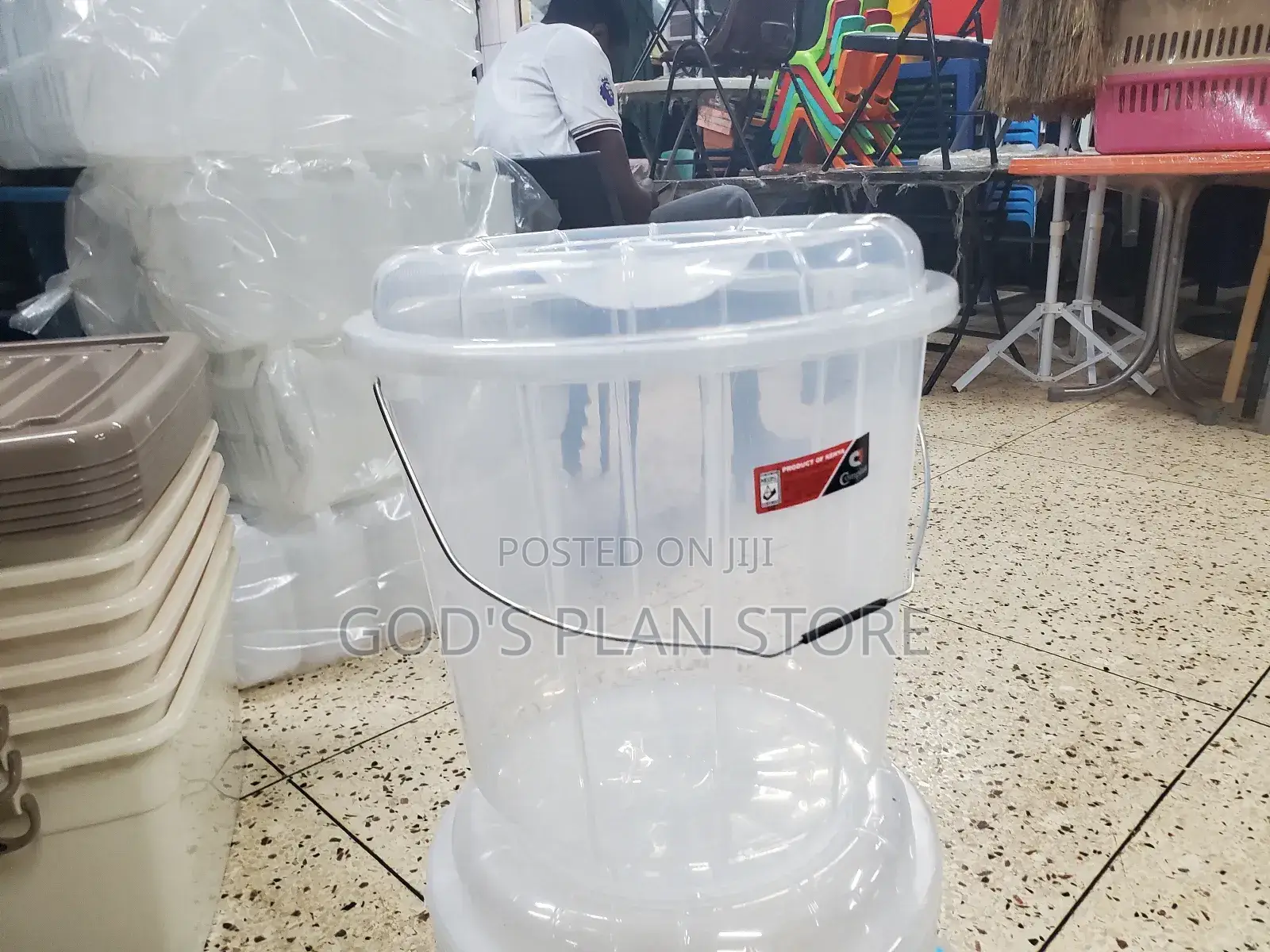 Imported 20litres Plastic Buckets White,/Clear