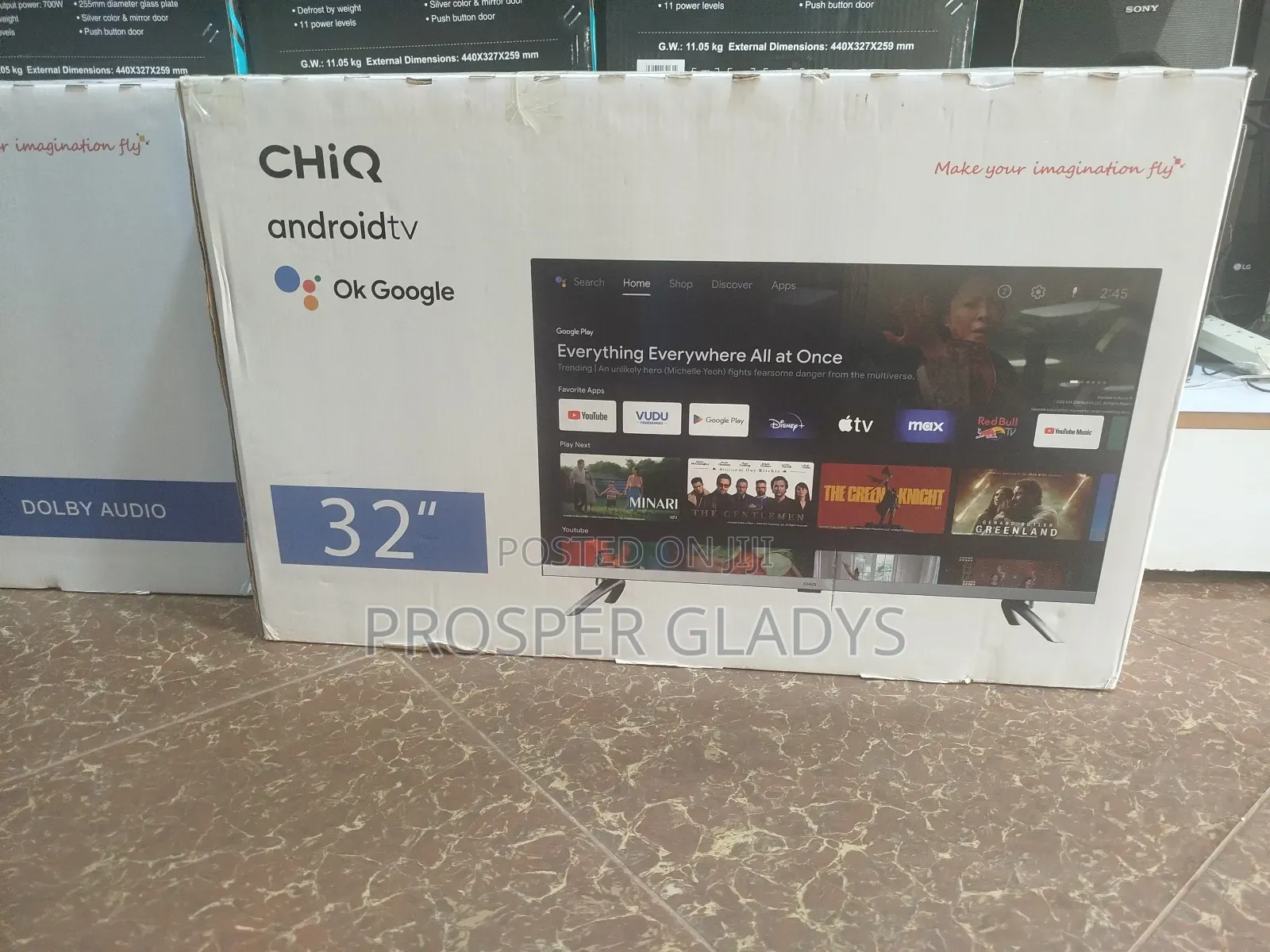 32 Chiq Smart Android Digital Flat Screen Flameless.