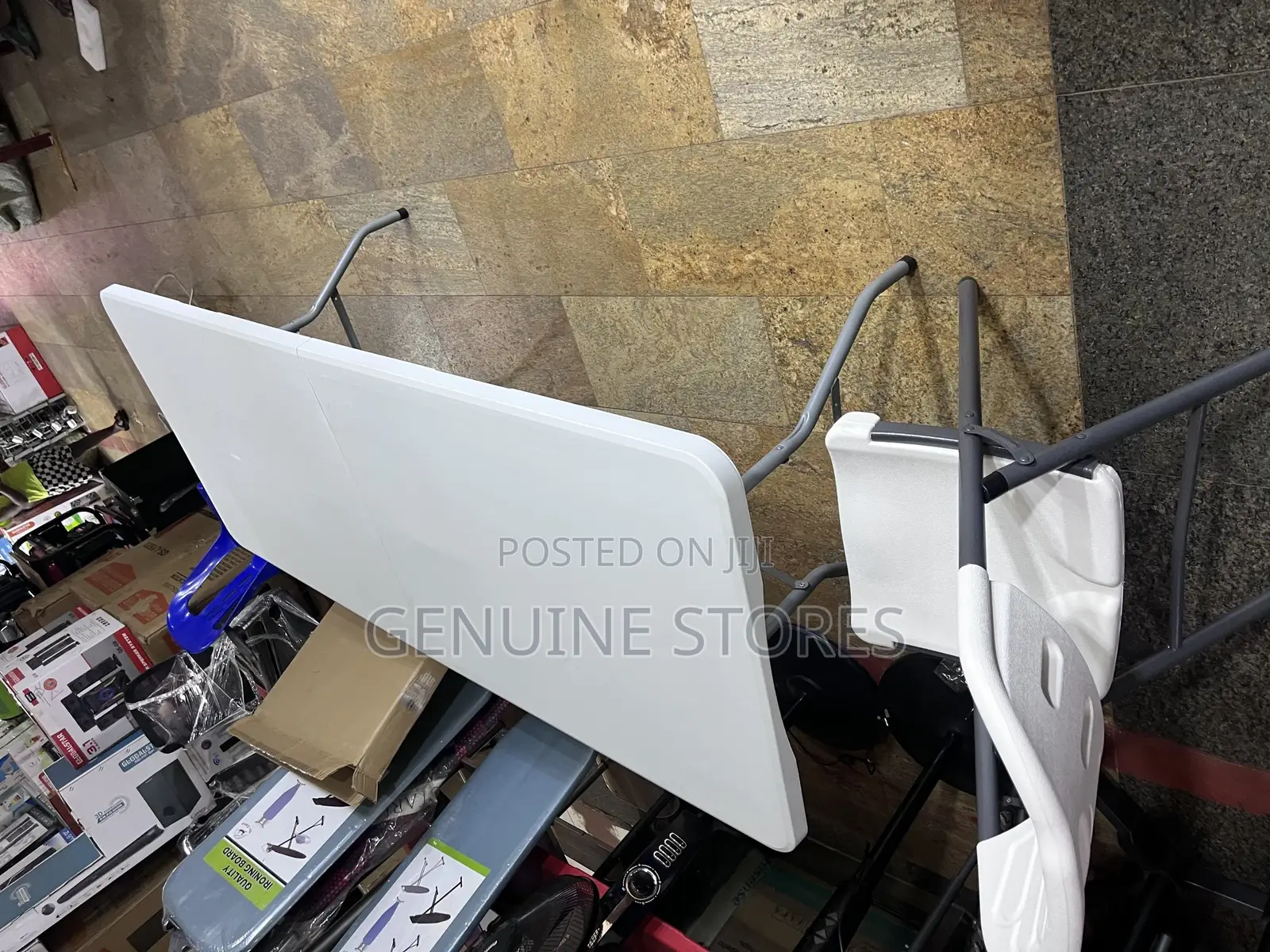Adjustable Folding Table of the Biggest Size With an Adjustable Chair.