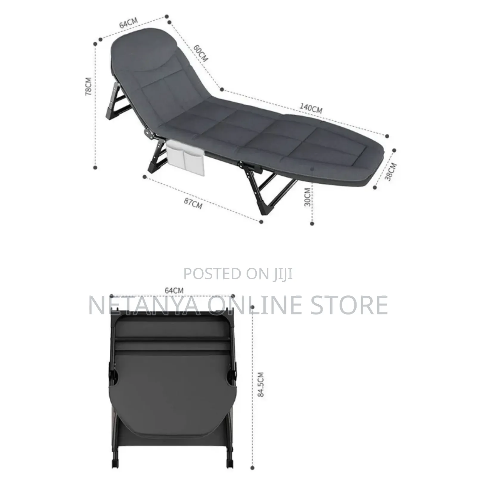 Adjustable Folding Bed With Cushion