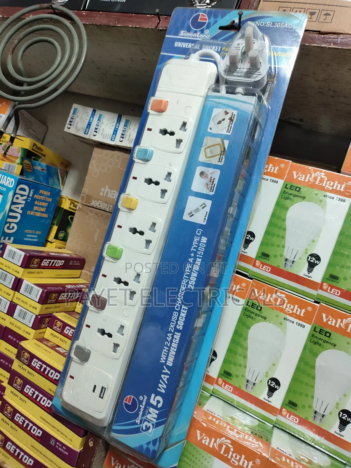 6ways Power Extension Socket With Usb Port and C Port