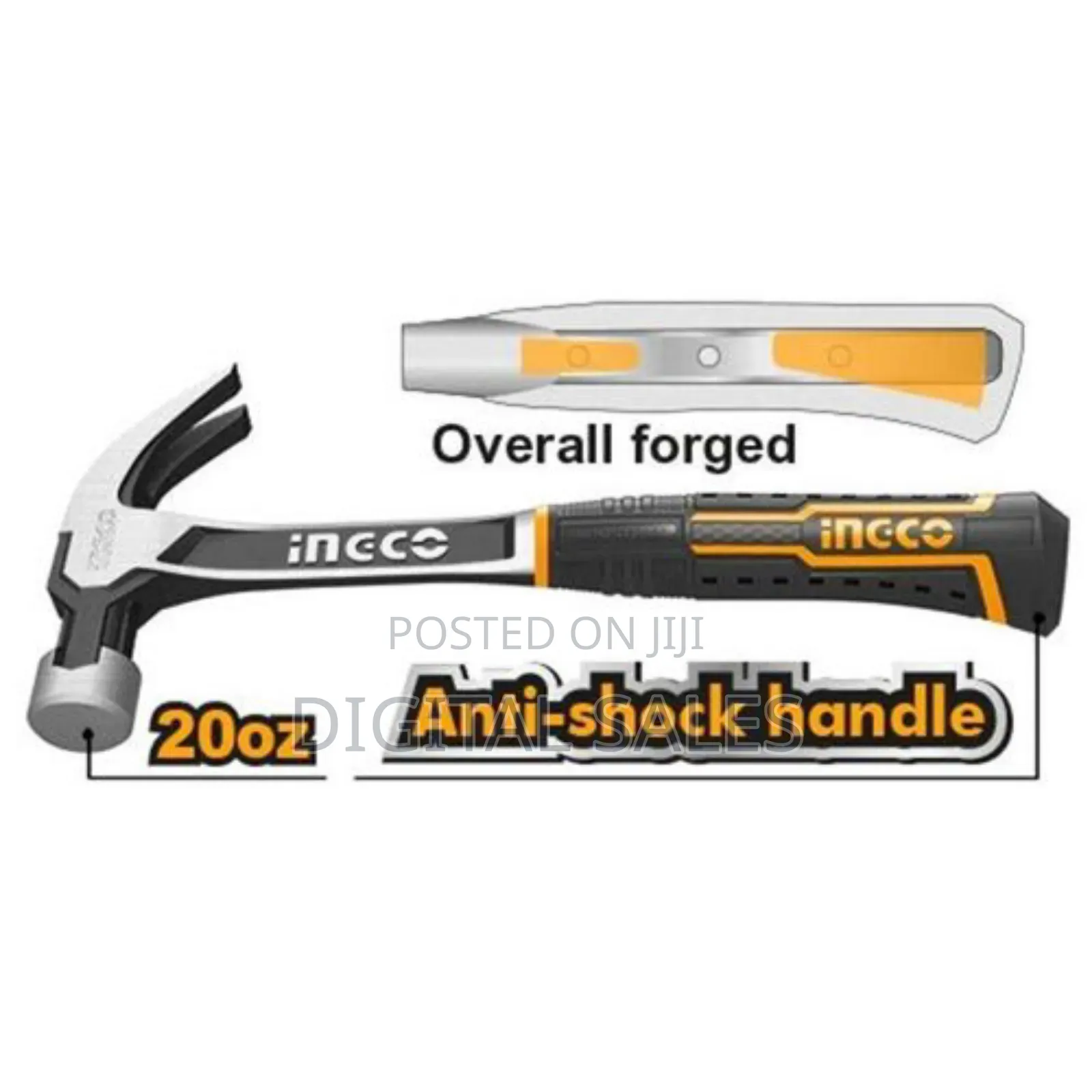 Ingco Hchd0166 - Claw Hammer - Orange