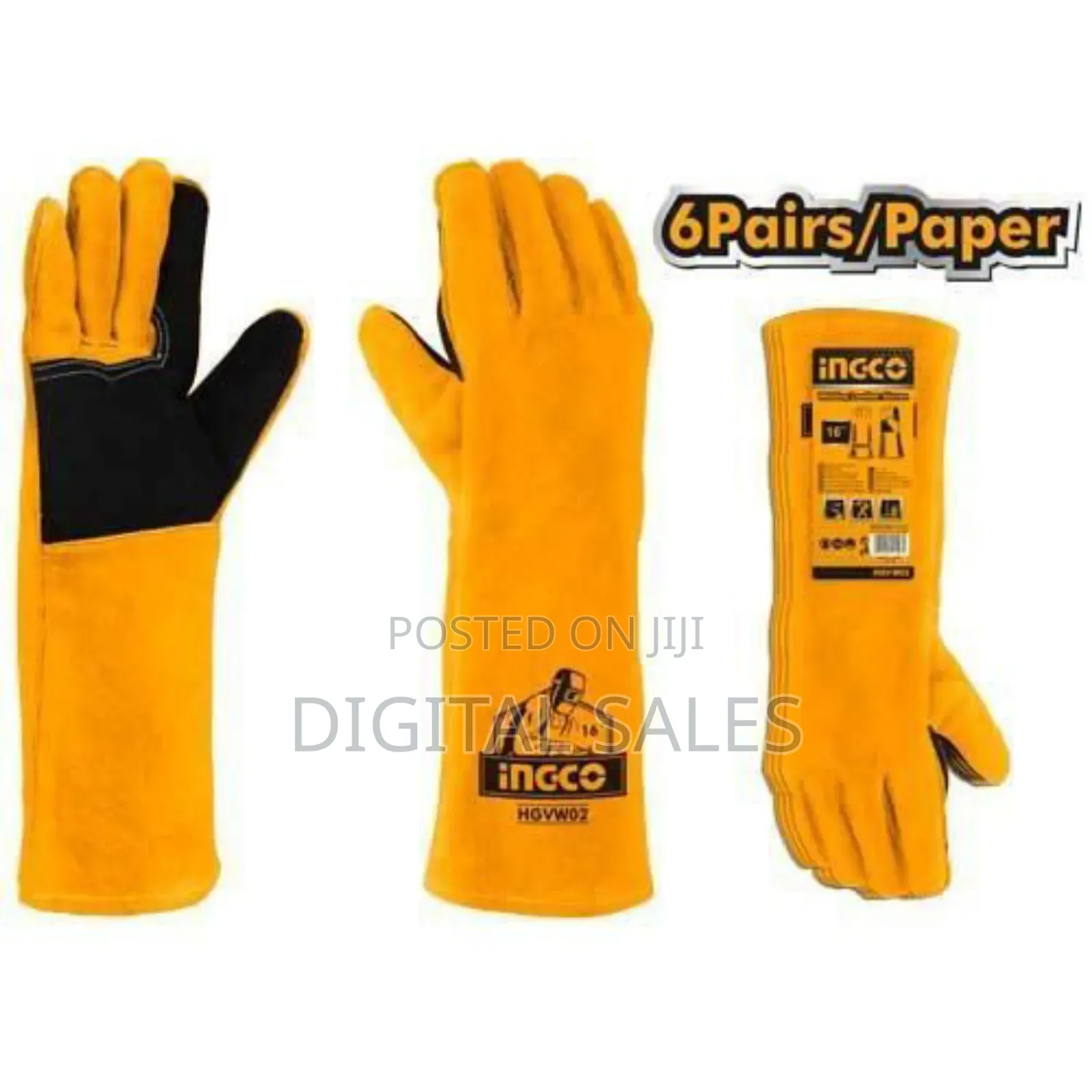 Ingco Welding Leather Gloves - Orange