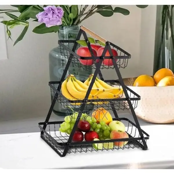 3-Tier Countertop Metal Fruit Basket, Fruit Bowl,