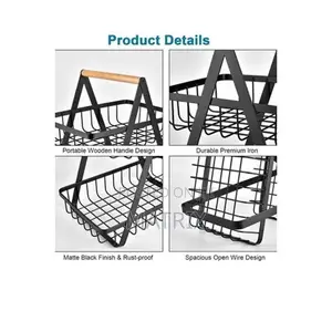 3-Tier Countertop Metal Fruit Basket, Fruit Bowl,