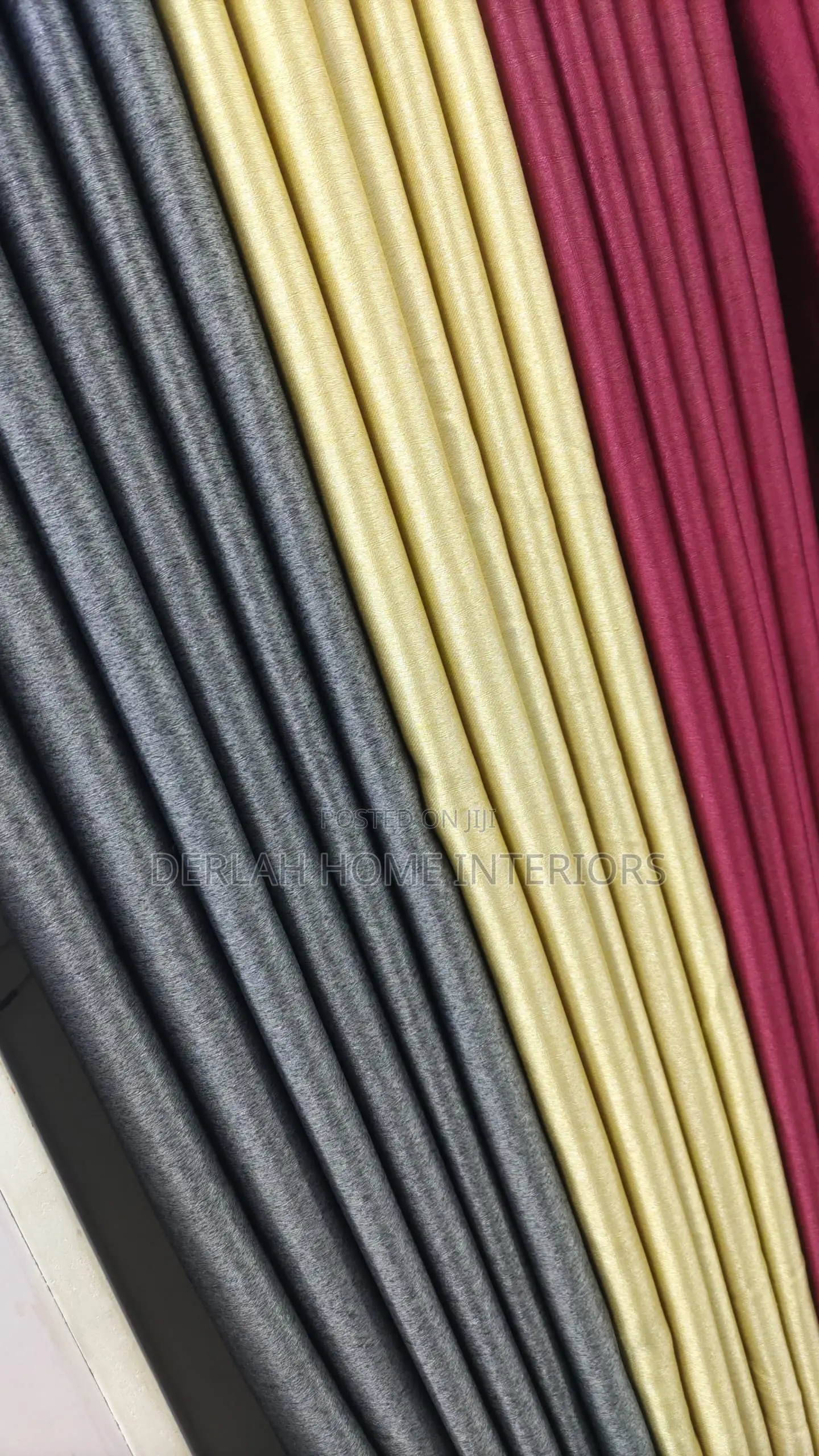 Dark Grey Curtain ,Cream and Maroom