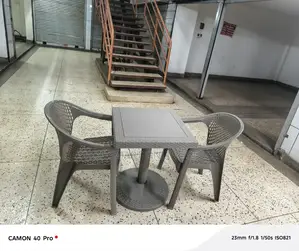 Gray Dining Plastic Table and Chairs