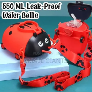 Lady Bug Shape Water Bottle With Adjustable Shoulder Strap