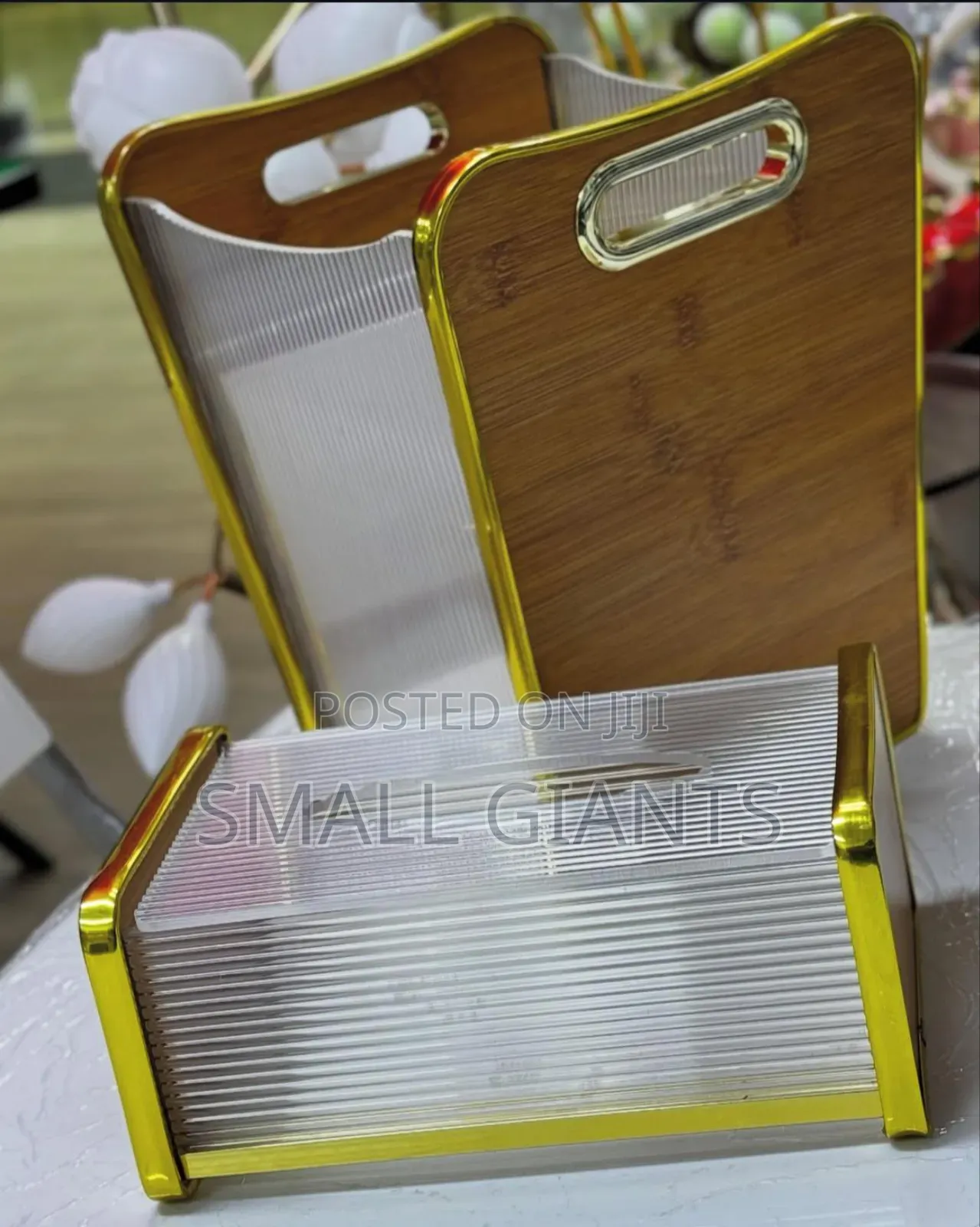 Premium Plastic Tissue Holder Box and Trash Bin Dustbin Set