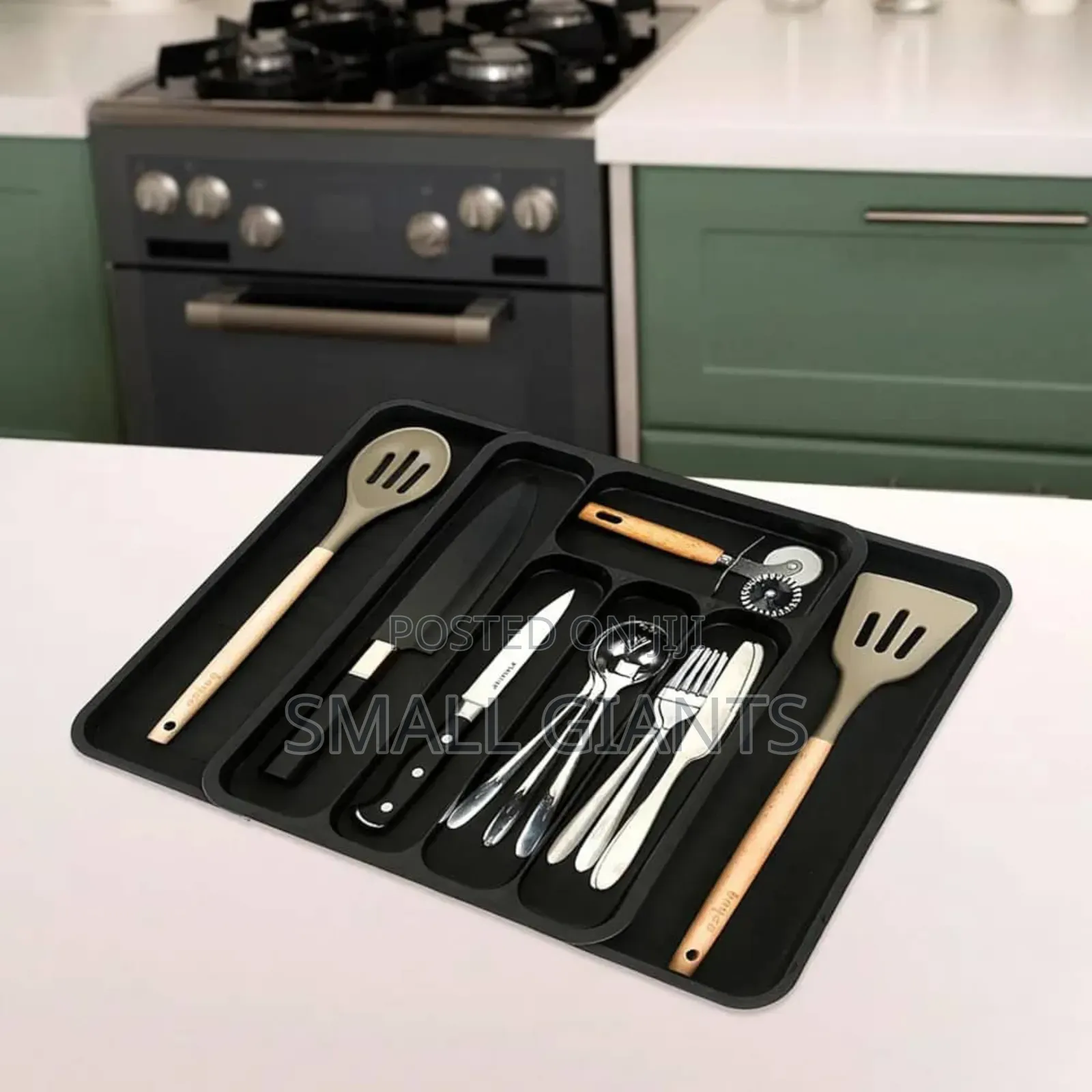 Space-Saving Adjustable Kitchen Silverware Drawer Organiser