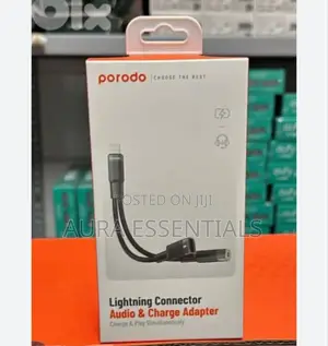 Porodo Lightning Connector Audio Charge Adapter