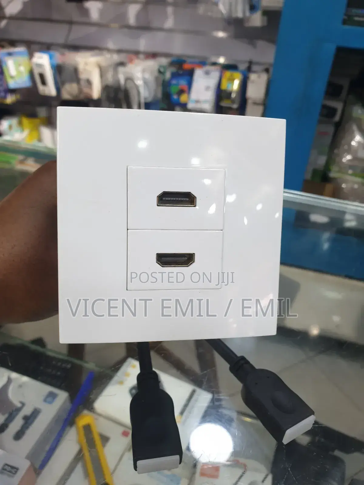 Dual-port Hdmi Wall Plate Or Panel Socket.