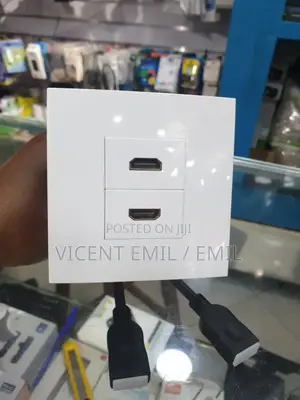 Dual-port Hdmi Wall Plate Or Panel Socket.
