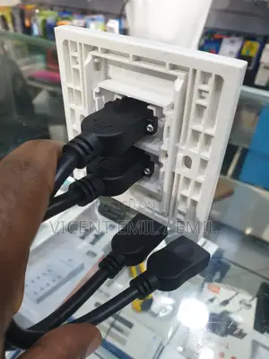 Dual-port Hdmi Wall Plate Or Panel Socket.