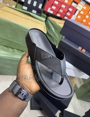 Original Men’S Black Luxury Prada Slipper Sandals
