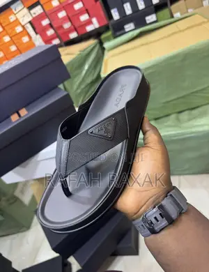 Original Men’S Black Luxury Prada Slipper Sandals
