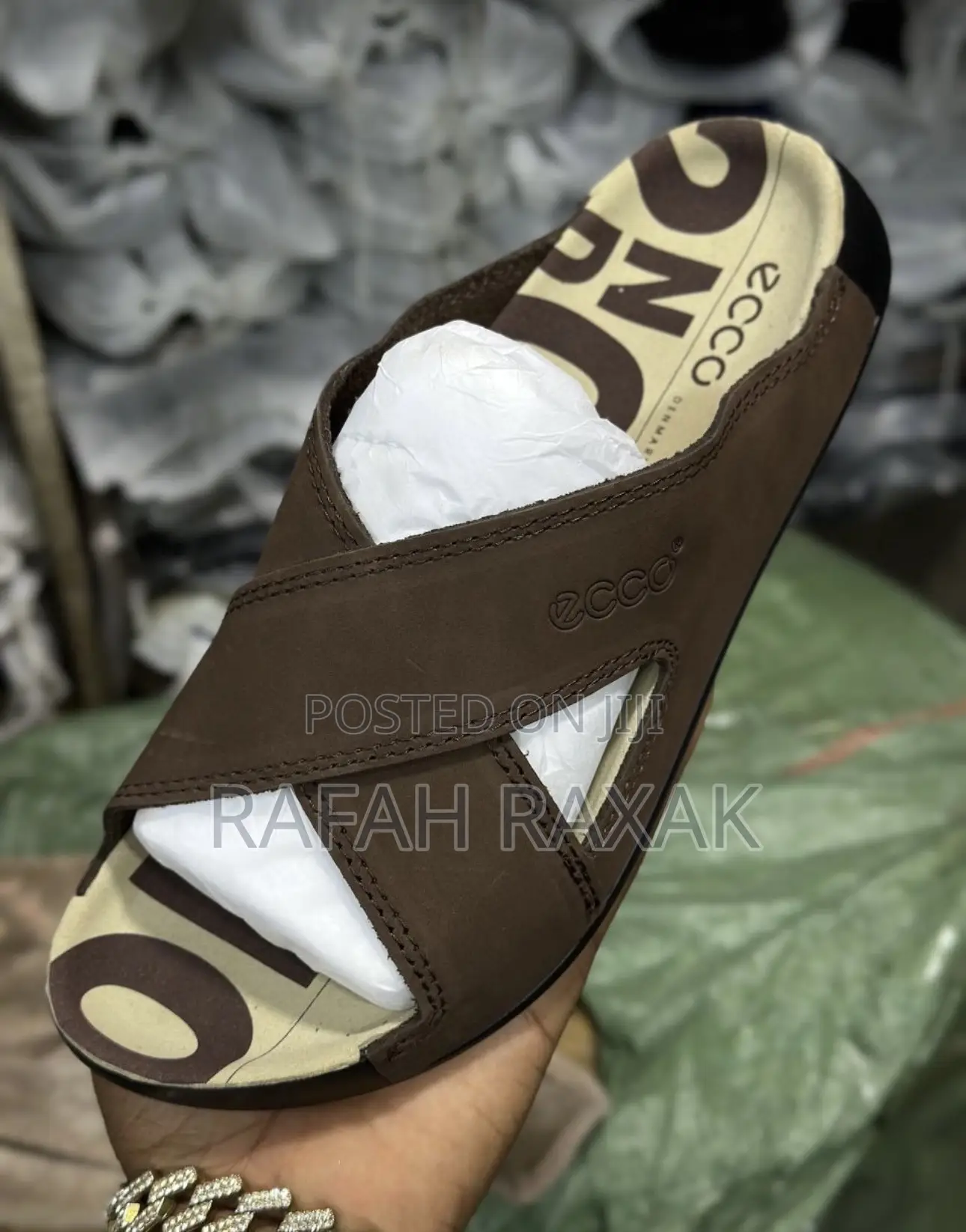 Original Men’S Brown Ecco Cross Leather Sandals