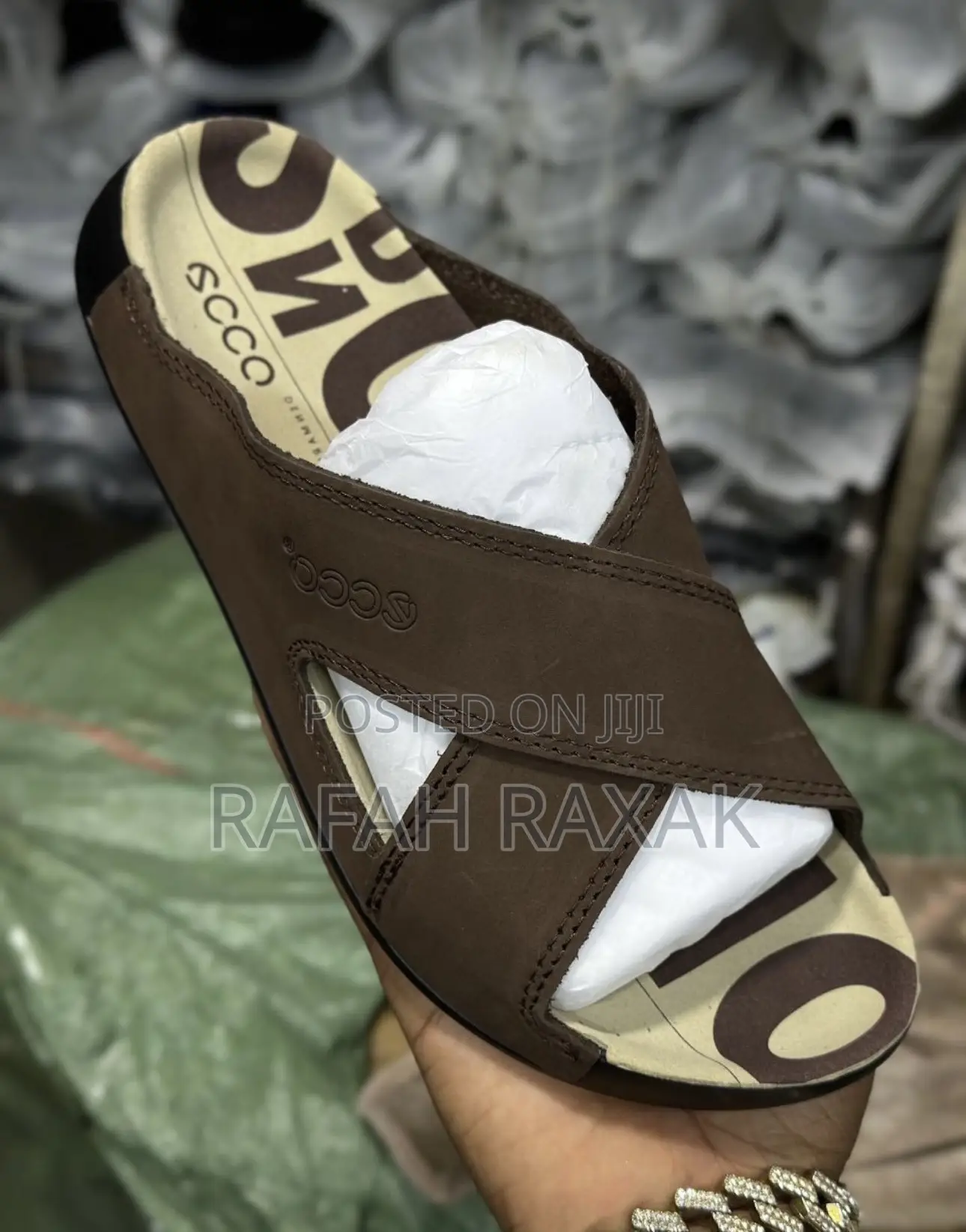 Original Men’S Brown Ecco Cross Leather Sandals