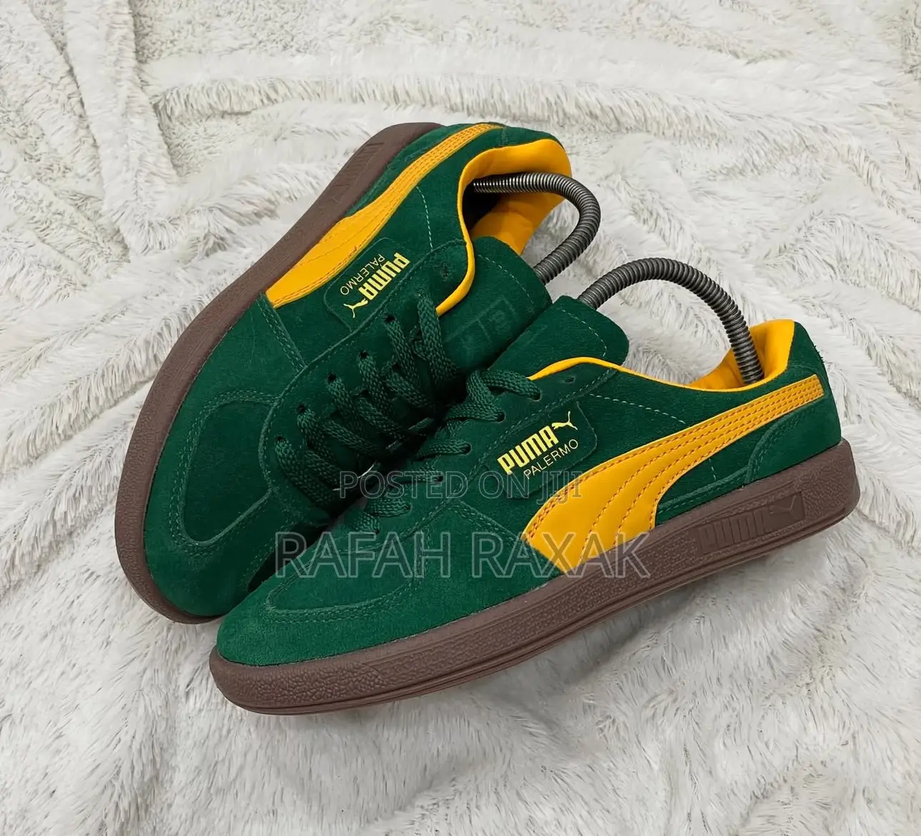 Original Green/Yellow Suede Puma Palermo Sneakers