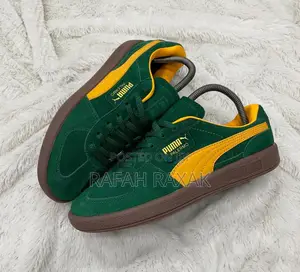Original Green/Yellow Suede Puma Palermo Sneakers