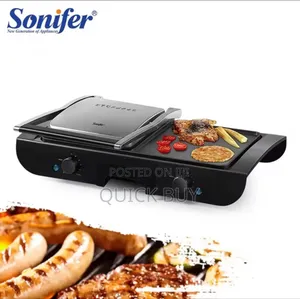 Sonifer 2-in-1 Grill With Both A Baking Plate And A Frying Pan Plate