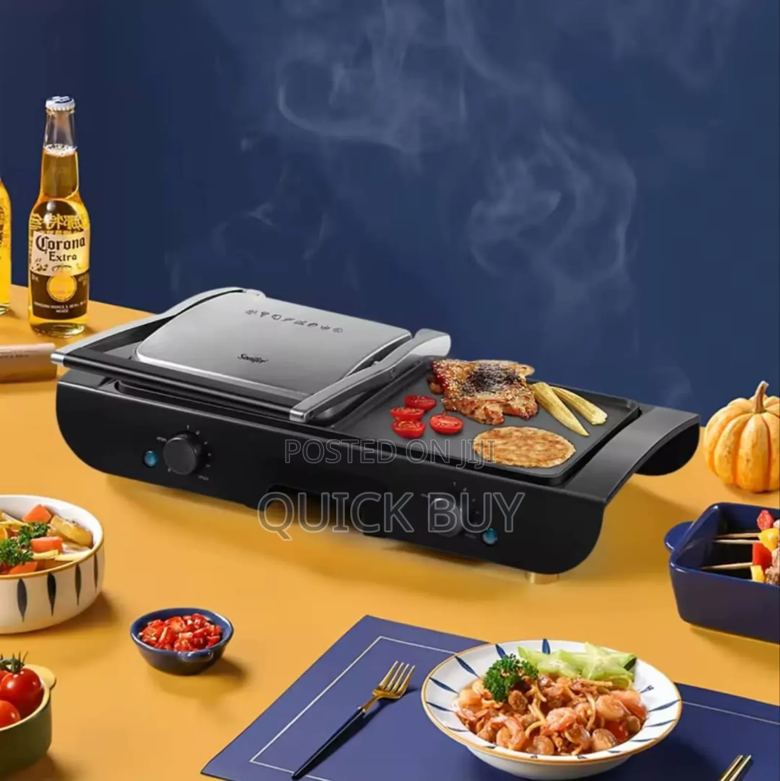 Sonifer 2-in-1 Grill With Both A Baking Plate And A Frying Pan Plate