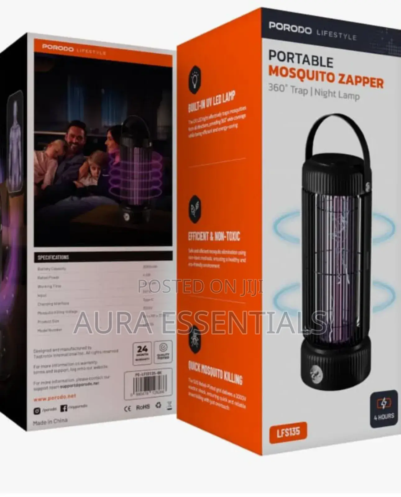 Portable Insect Zapper With 360° Trap Night Lamp