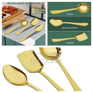 3pcs Stainless Steel Serving Spoons Set