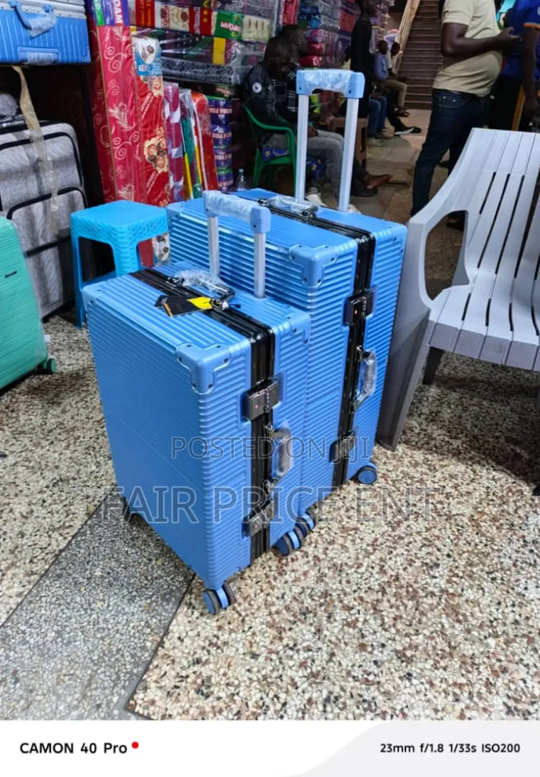 Noble Aluminium Plastic Suitcase.Medium. ( Blue)