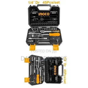 Ingco 45pcs 1/4" Socket Set -Black/Orange