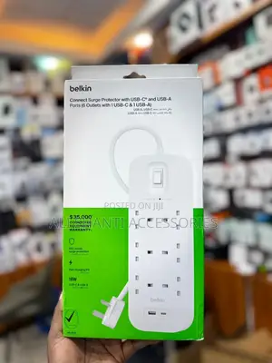 Surge Protector With Usb-C and Usb-a Ports Extension Cable
