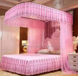 Two Stand Rail Mosquito Net Pink 5*6, 6*6