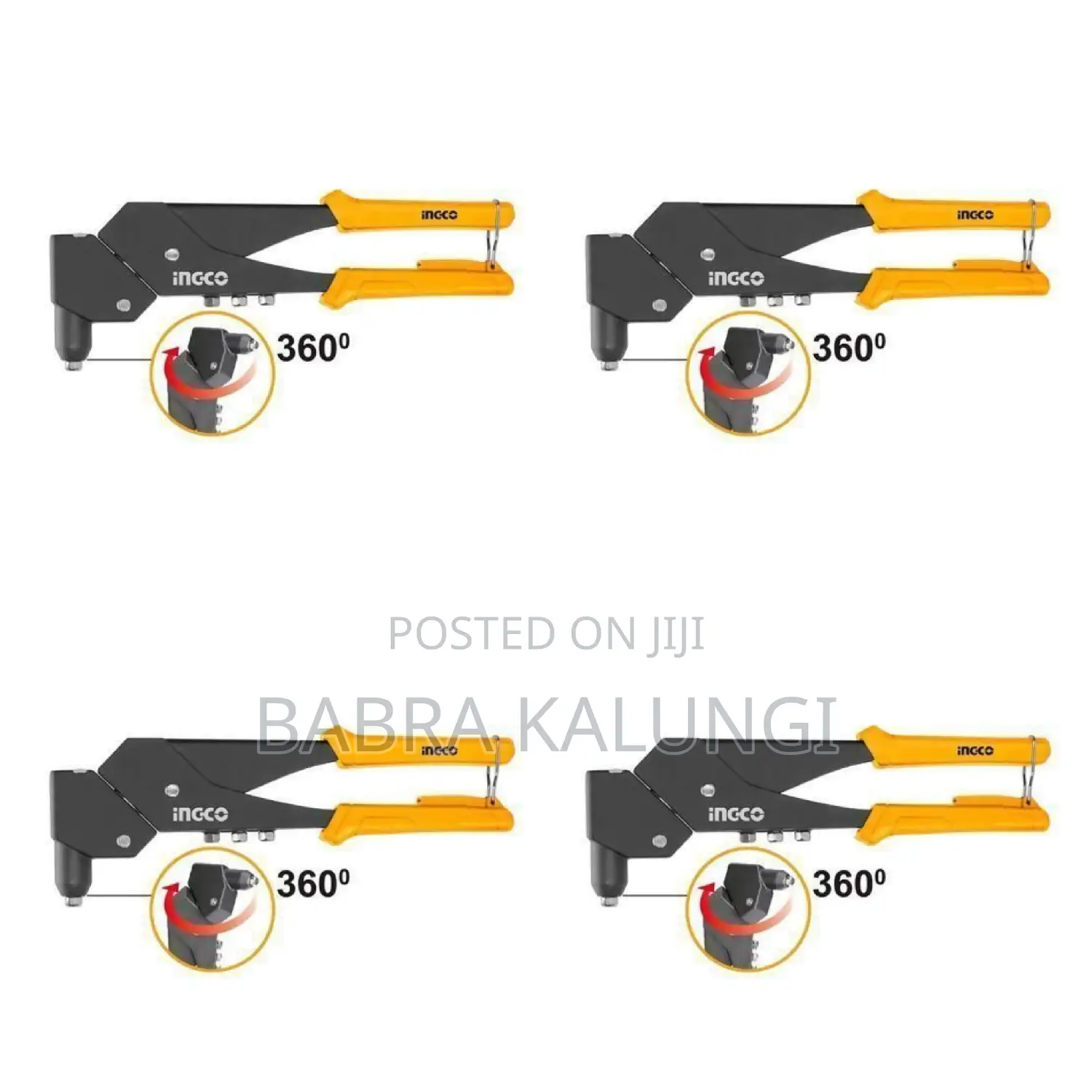Ingco 360°Swivel Head-Hand Riveter-Yellow,Black